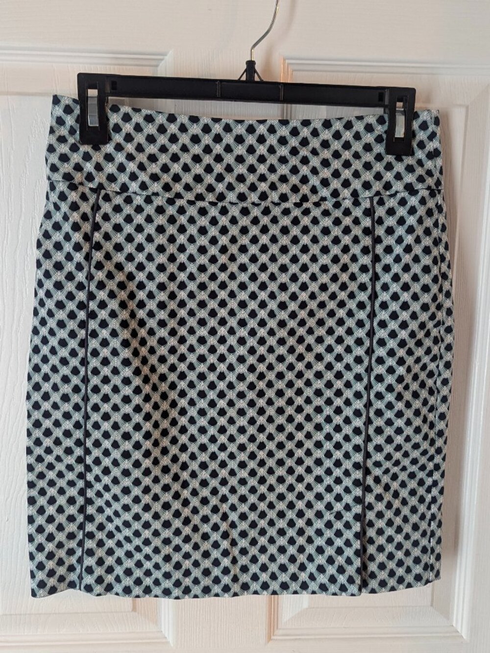 Margaret M skirt in aqua blue, navy and white SP